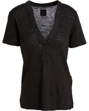 120% Lino T-Shirt Linen - Black