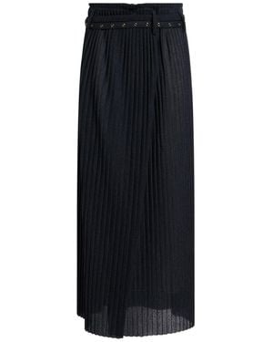 Giorgio Armani Charcoal Maxi Skirt Virgin Wool, Polyester - Black