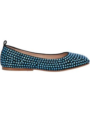 Eddy Daniele Ballet Flats Leather, Swarovski Crystal - Blue