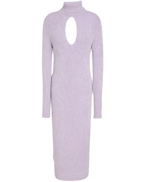 ViCOLO Lilac Midi Dress Alpaca Wool, Polyamide, Virgin Wool, Elastane - Purple