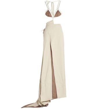 FEDERICO CINA Maxi Dress Wool - Natural