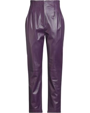 Alberta Ferretti Trousers Leather - Purple