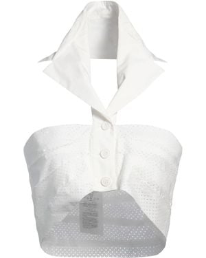 .., merci italia Top Cotton, Elastane - White