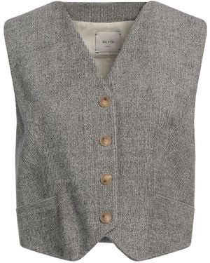 Alysi Crème Tailored Vest Viscose, Virgin Wool - Gray