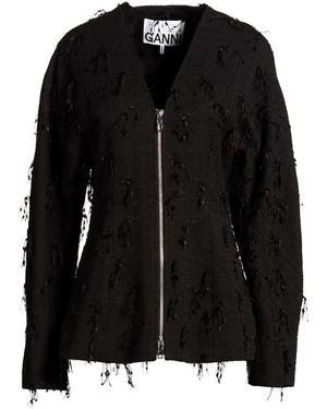 Ganni Jacket Organic Cotton, Polyester, Recycled Polyester - Black