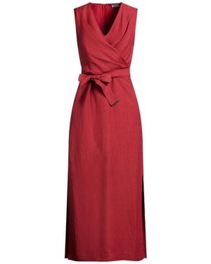 Brunello Cucinelli Maxi Dress Viscose, Linen, Brass - Red