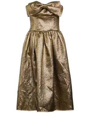 Self-Portrait Midi Dress Polyester, Metallic Fibre, Elastane - Natural