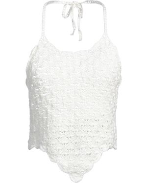 Liya Cream Top Cotton, Elastane - White