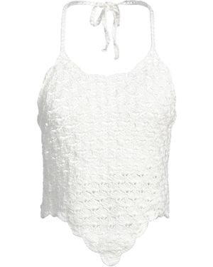 Liya Cream Top Cotton, Elastane - White