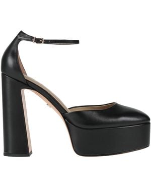 Lola Cruz Court Shoes Leather - Black