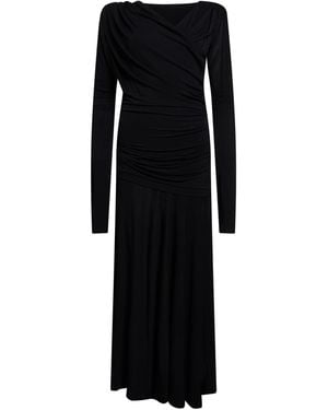 Ganni Maxi Dress Viscose - Black