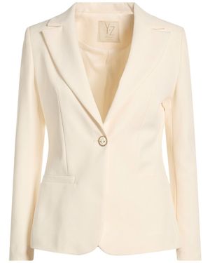 Yes-Zee Urban Chic Ivory Blazer Polyester, Elastane - Natural