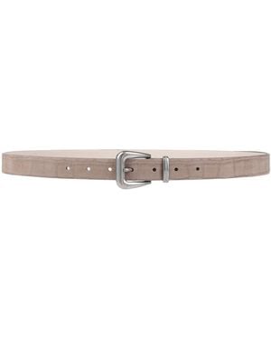 Brunello Cucinelli Taupe Belt Leather - White