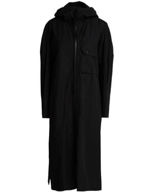 Y's Yohji Yamamoto Overcoat & Trench Coat Cotton, Linen - Black