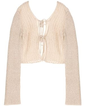 Miista Cardigan Acrylic, Nylon, Mohair Wool, Metal - Natural