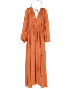 forte_forte Maxi Dress Cotton, Silk, Acrylic - Orange