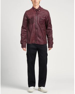 Giorgio Brato Perforated Fit Veg Leather Shirt in Brown for