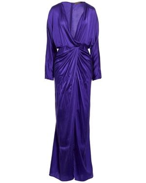 SIMONA CORSELLINI Maxi Dress Silk, Elastane - Purple