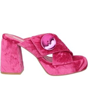 Jeannot Fuchsia Sandals Textile Fibers - Pink