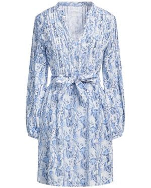 120% Lino Minivestido - Azul