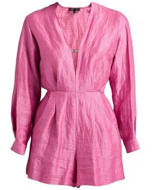Maje Playsuit Linen, Polyamide, Brass - Pink
