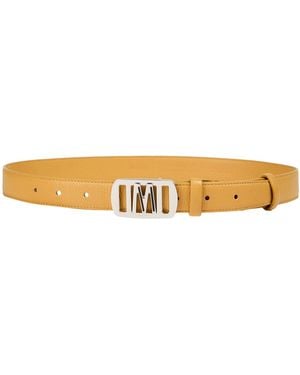 Moorer Mustard Belt Leather - White