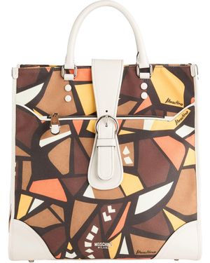 Moschino Handbag Textile Fibres, Leather - Natural