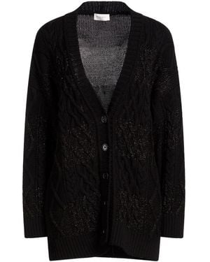 Paolo Pecora Cardigan Wool, Viscose, Metallic Fibre - Black