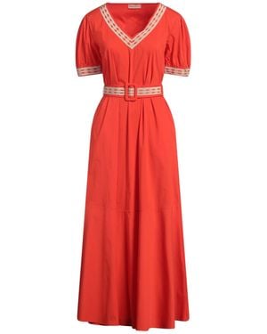 Purotatto Maxi Dress Cotton, Polyamide, Elastane - Red