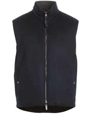 Agnona Vest Cashmere, Polyester, Calfskin, Wool - Blue