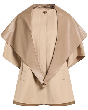Max Mara Cape Cotton, Ovine Leather - Natural