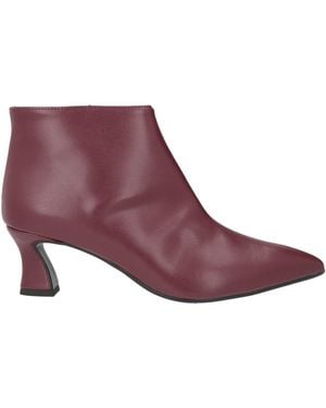 Nila & Nila Burgundy Ankle Boots Calfskin - Purple