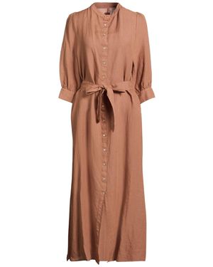 120% Lino Maxi Dresses - Brown