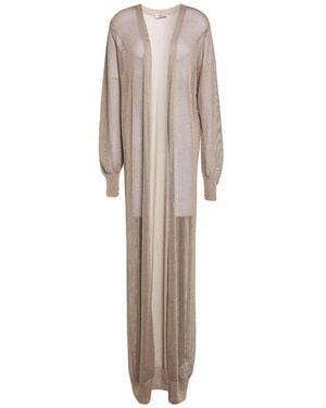 Herno Cardigan Viscose, Metallic Fiber - Natural