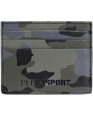 Philipp Plein Military Document Holder Bovine Leather - Gray