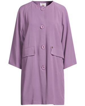 Gai Mattiolo Mauve Overcoat & Trench Coat Polyester, Elastane - Purple