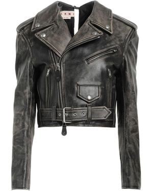 Marni Charcoal Jacket Calfskin - Black