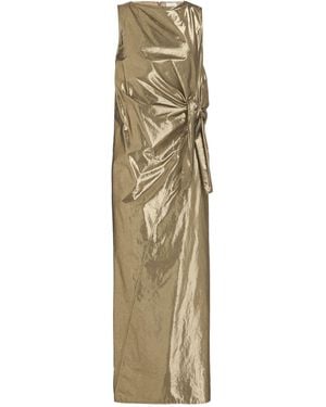 Alysi Crème Maxi Dress Cotton, Polyester - Metallic