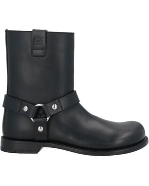 Loewe Leather Biker Ankle Boots - Black