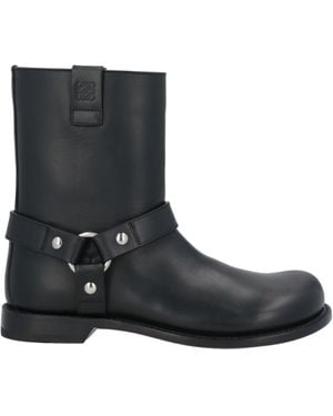 Loewe Leather Biker Ankle Boots - Black