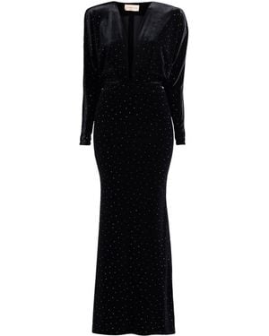 Alexandre Vauthier Maxi Dress Polyester, Elastane, Glass - Black