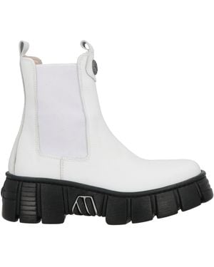 New Rock Ankle Boots Leather - White