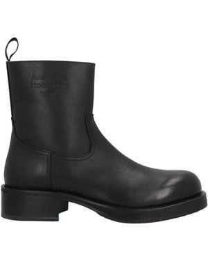 Acne Studios Calf Leather Zipper Ankle Boots - Black