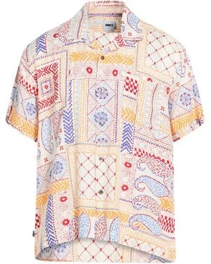 Obey Cream Shirt Cotton, Viscose - White