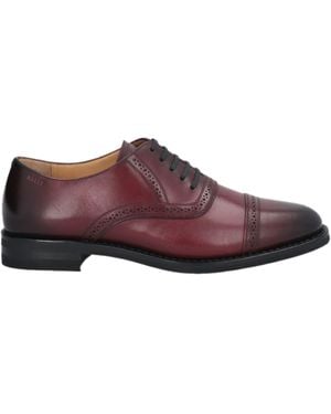 Bally Burgundy Lace-Up Shoes Calfskin - Purple