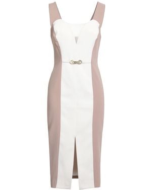 DIVEDIVINE Camel Midi Dress Polyester, Elastane - White