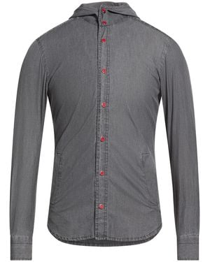 Kiton Charcoal Denim Shirt Cotton - Gray
