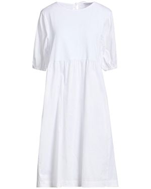 CafeNoir Midi Dress Cotton - White
