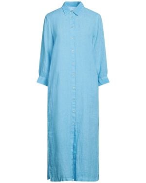 120% Lino Midi Dress - Blue