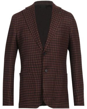 Paoloni Blazer Virgin Wool, Silk, Linen, Elastane - Brown